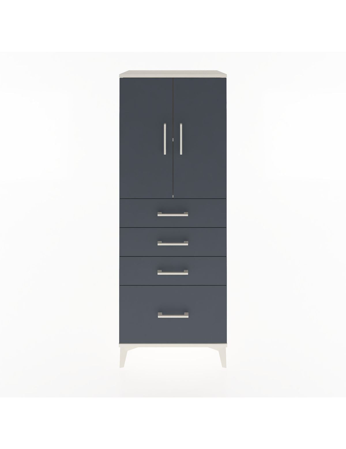 Hyperion Dolap 2 Raflı 4 Çekmeceli 2 Kapaklı 60x44x163 Aytaşı-Antrasit