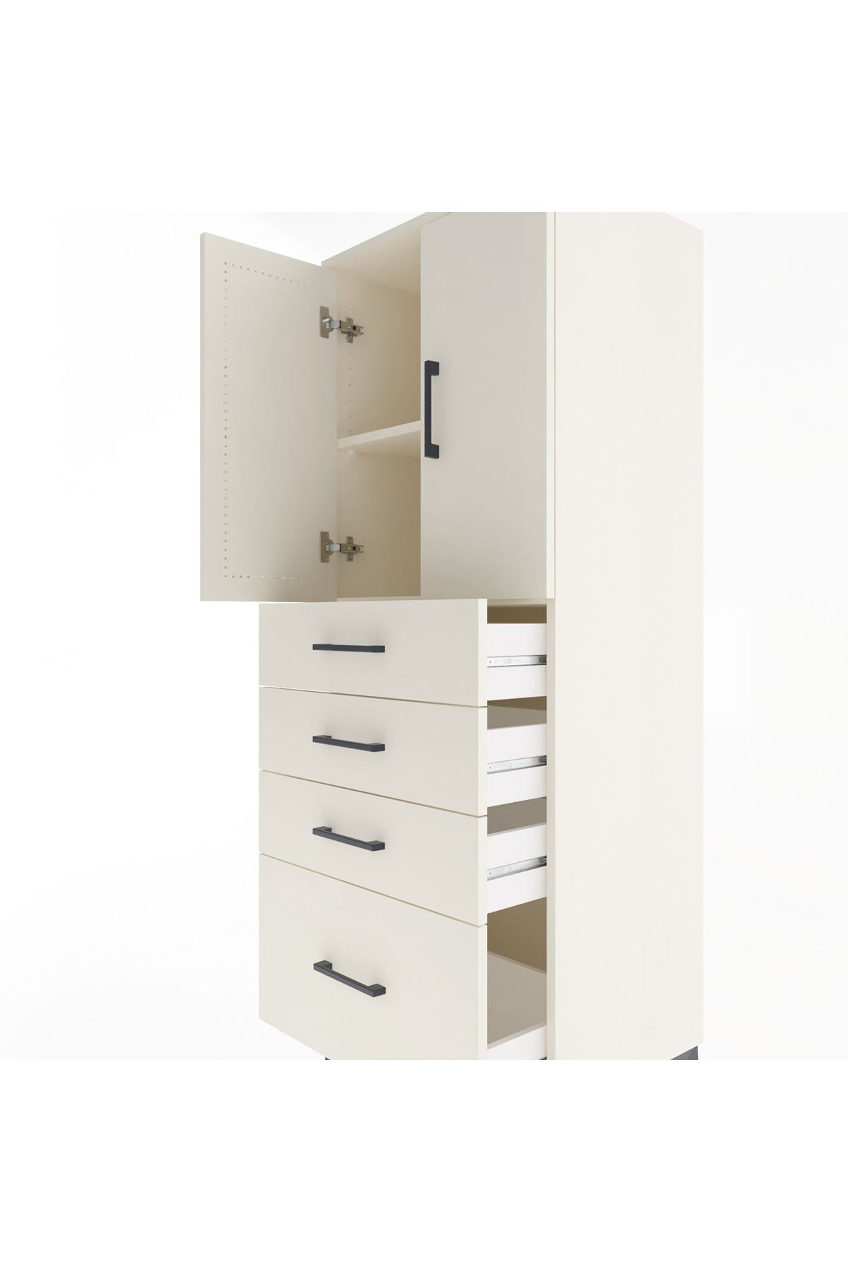 Hyperion Dolap 2 Raflı 4 Çekmeceli 2 Kapaklı 60x44x163 Aytaşı-Aytaşı