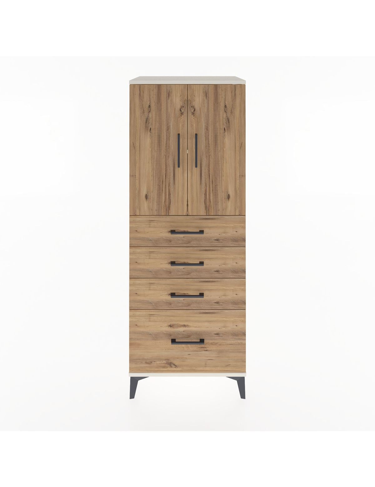 Hyperion Dolap 2 Raflı 4 Çekmeceli 2 Kapaklı 60x44x163 Aytaşı-Çam