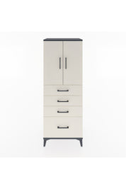 Hyperion Dolap 2 Raflı 4 Çekmeceli 2 Kapaklı 60x44x163 Antrasit-Aytaşı