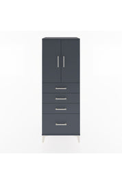 Hyperion Dolap 2 Raflı 4 Çekmeceli 2 Kapaklı 60x44x163 Antrasit-Antrasit