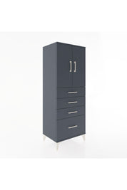 Hyperion Dolap 2 Raflı 4 Çekmeceli 2 Kapaklı 60x44x163 Antrasit-Antrasit