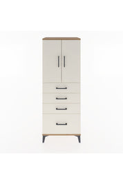 Hyperion Dolap 2 Raflı 4 Çekmeceli 2 Kapaklı 60x44x163 Çam-Aytaşı