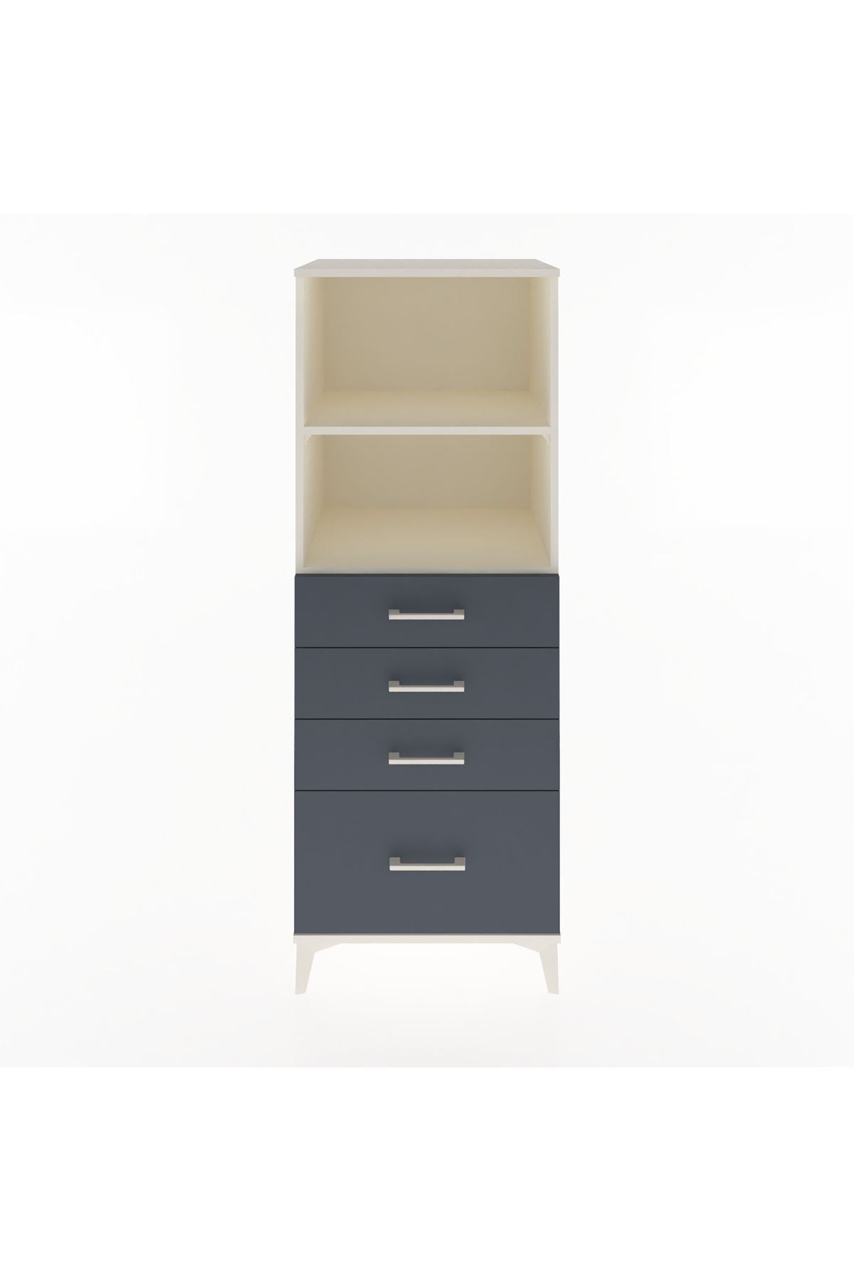 Hyperion Dolap 2 Raflı 4 Çekmeceli 60x44x163 Aytaşı-Antrasit