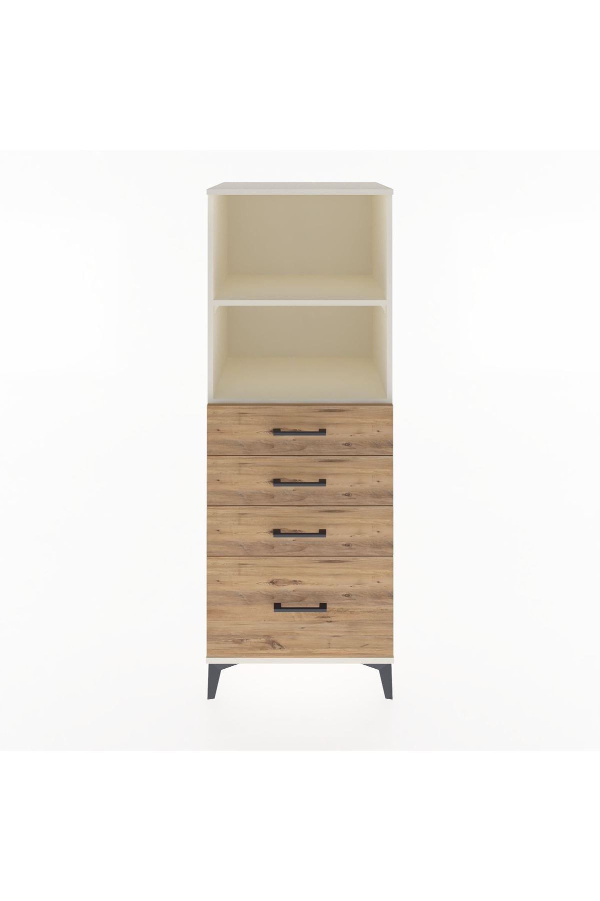 Hyperion Dolap 2 Raflı 4 Çekmeceli 60x44x163 Aytaşı-Çam