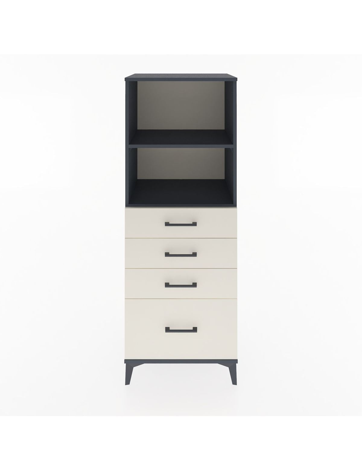 Hyperion Dolap 2 Raflı 4 Çekmeceli 60x44x163 Antrasit-Aytaşı