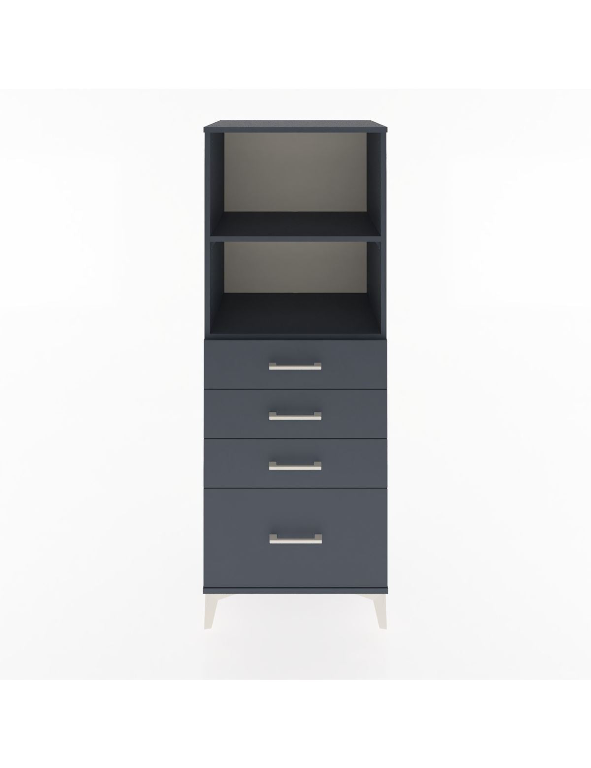 Hyperion Dolap 2 Raflı 4 Çekmeceli 60x44x163 Antrasit-Antrasit