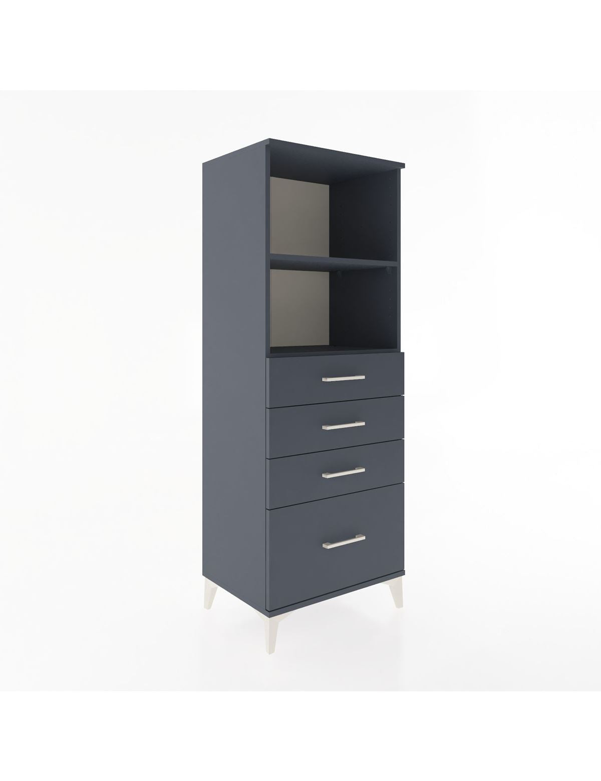 Hyperion Dolap 2 Raflı 4 Çekmeceli 60x44x163 Antrasit-Antrasit