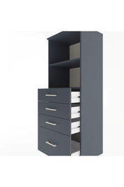 Hyperion Dolap 2 Raflı 4 Çekmeceli 60x44x163 Antrasit-Antrasit