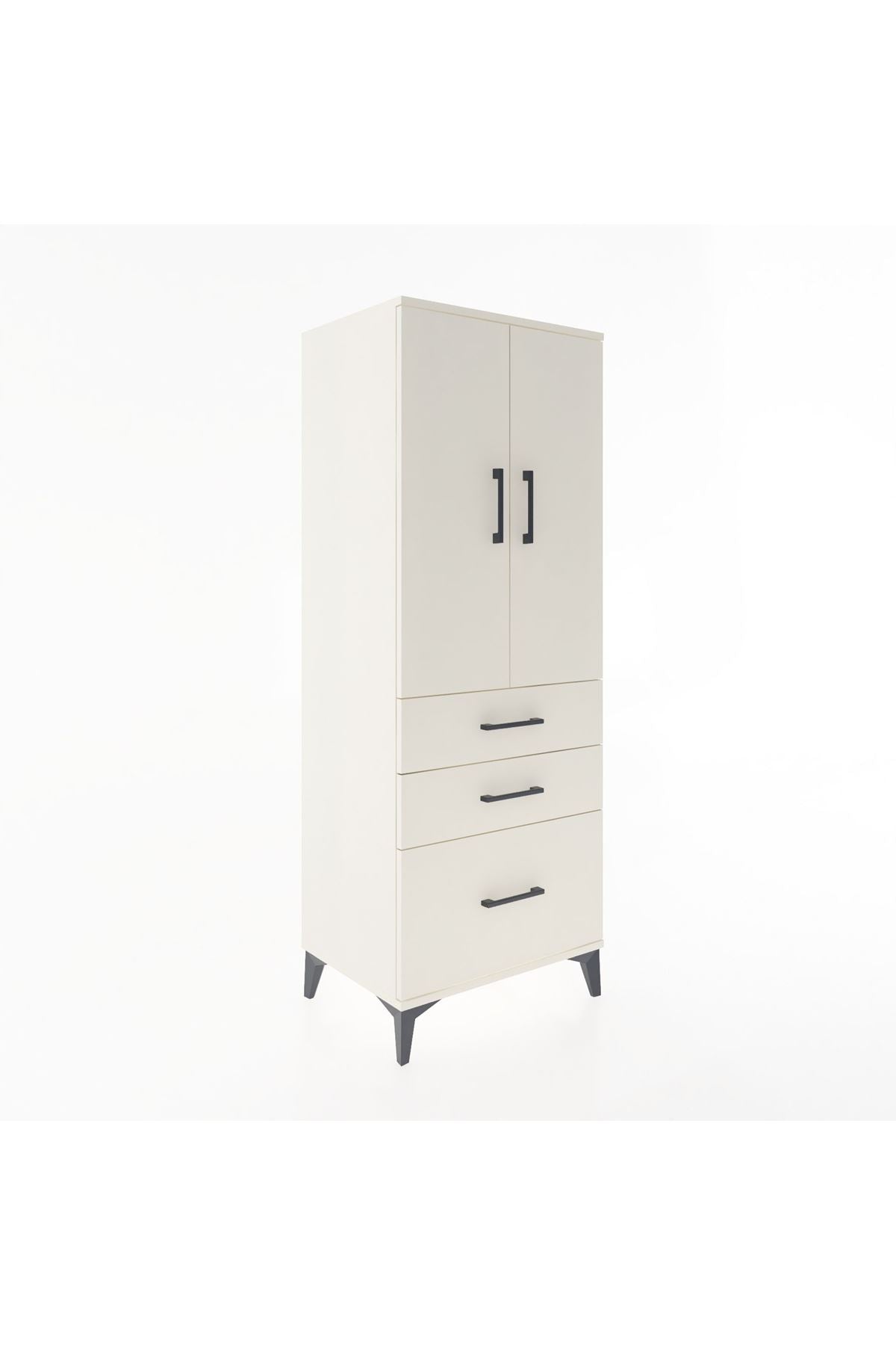 Hyperion Dolap 3 Raflı 3 Çekmeceli 2 Kapaklı 60x44x163 Aytaşı-Aytaşı