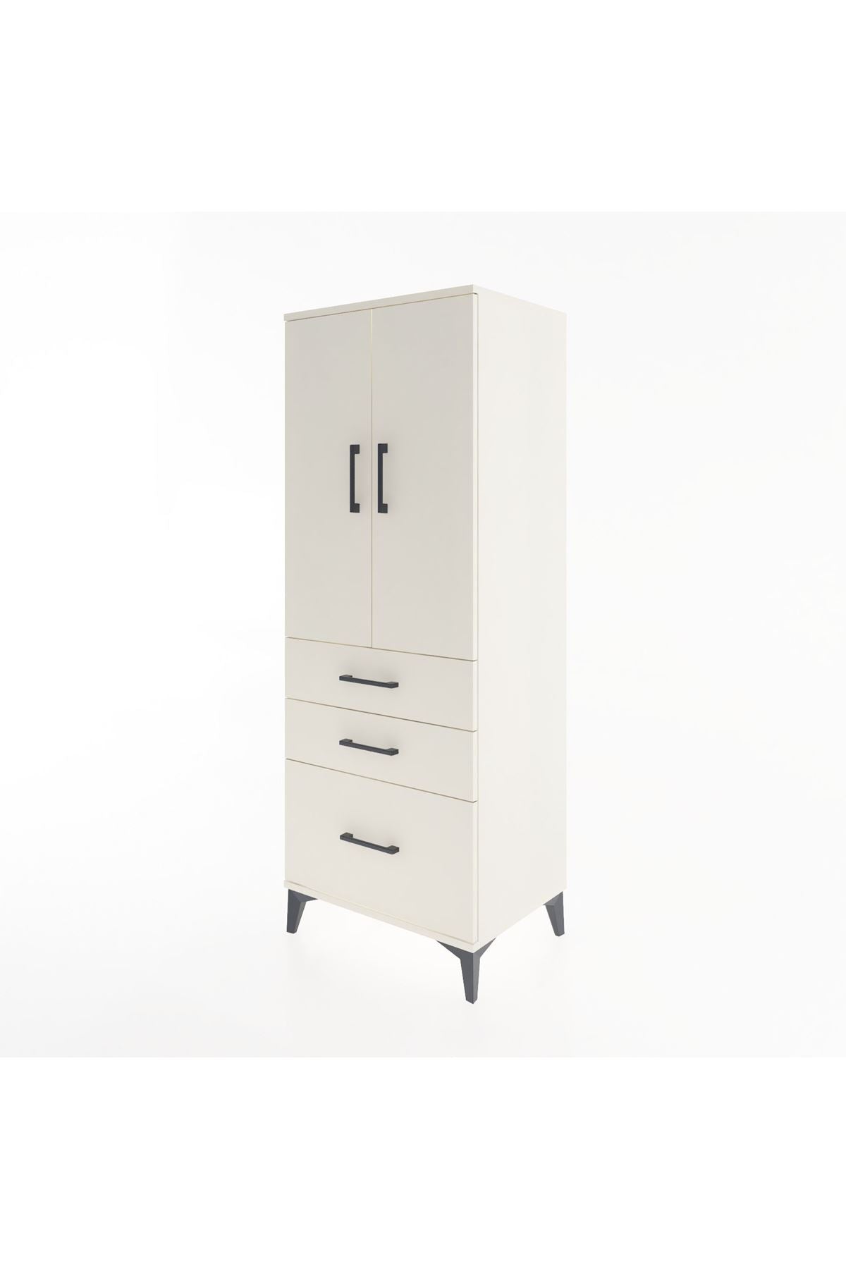 Hyperion Dolap 3 Raflı 3 Çekmeceli 2 Kapaklı 60x44x163 Aytaşı-Aytaşı