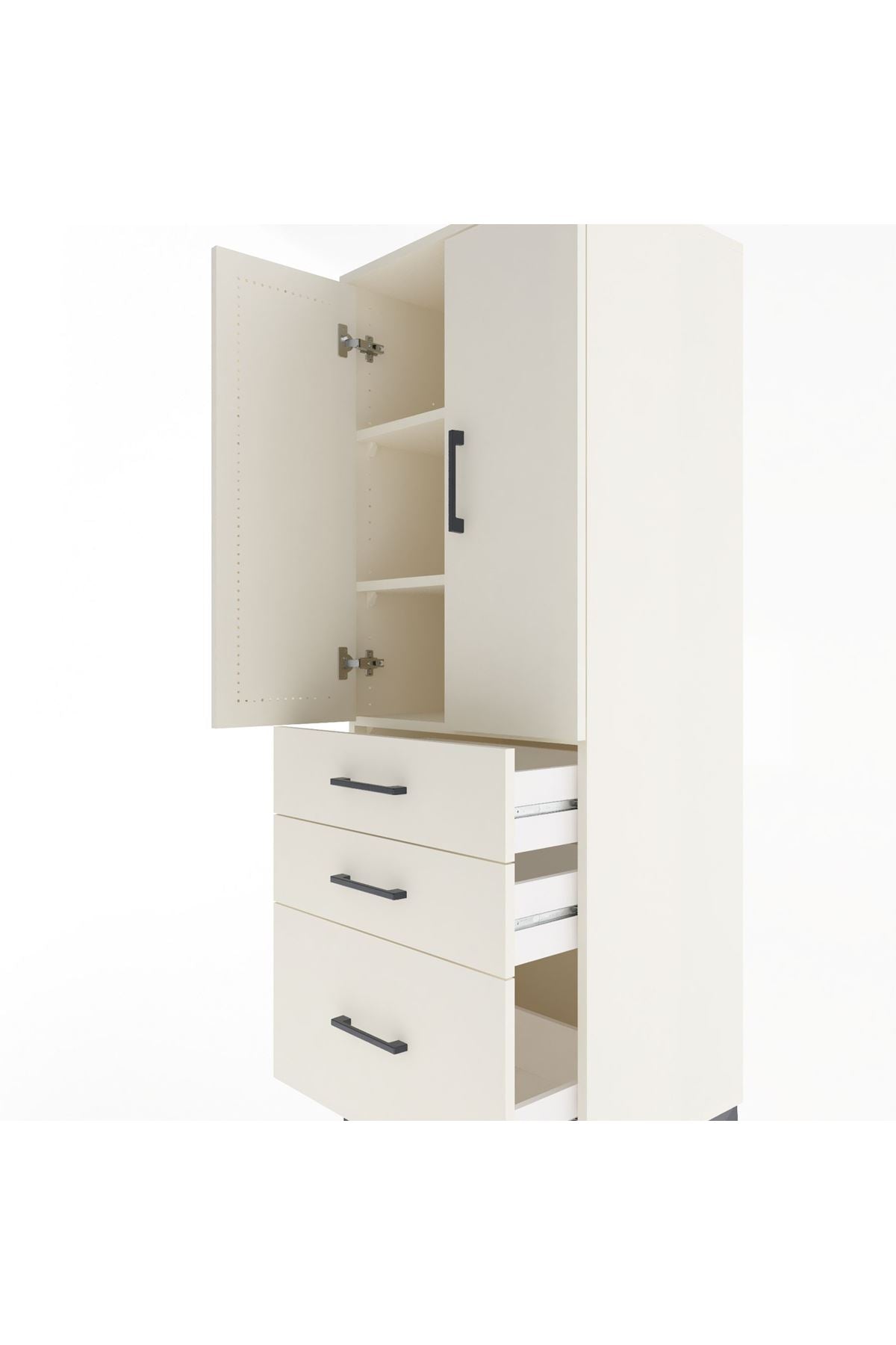 Hyperion Dolap 3 Raflı 3 Çekmeceli 2 Kapaklı 60x44x163 Aytaşı-Aytaşı