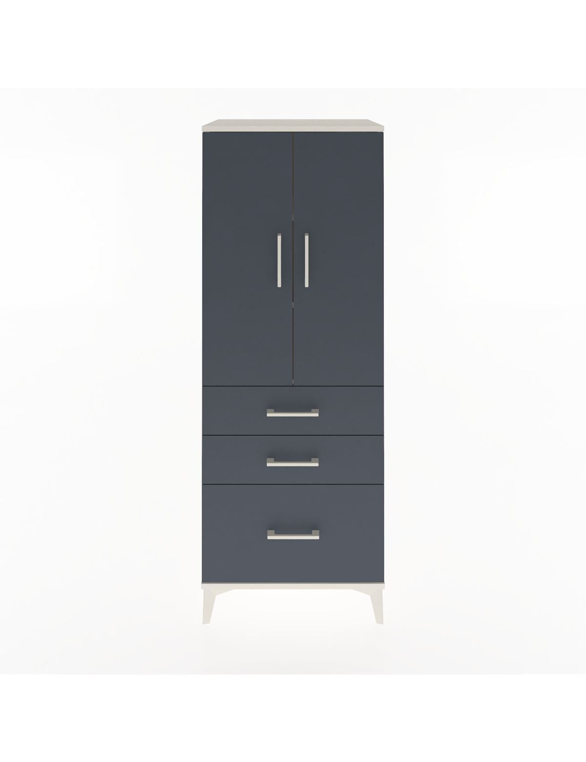 Hyperion Dolap 3 Raflı 3 Çekmeceli 2 Kapaklı 60x44x163 Aytaşı-Antrasit