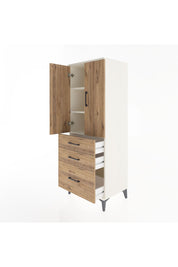 Hyperion Dolap 3 Raflı 3 Çekmeceli 2 Kapaklı 60x44x163 Aytaşı-Çam