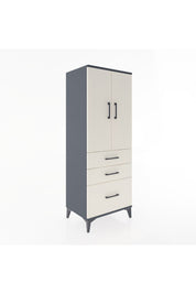Hyperion Dolap 3 Raflı 3 Çekmeceli 2 Kapaklı 60x44x163 Antrasit-Aytaşı