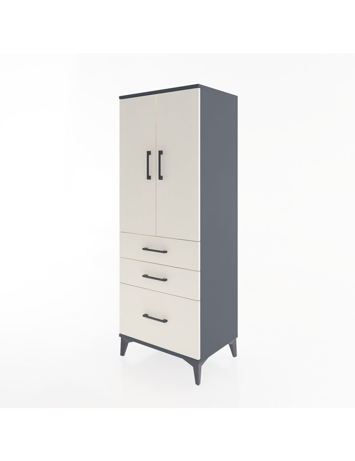 Hyperion Dolap 3 Raflı 3 Çekmeceli 2 Kapaklı 60x44x163 - S53M007V4B