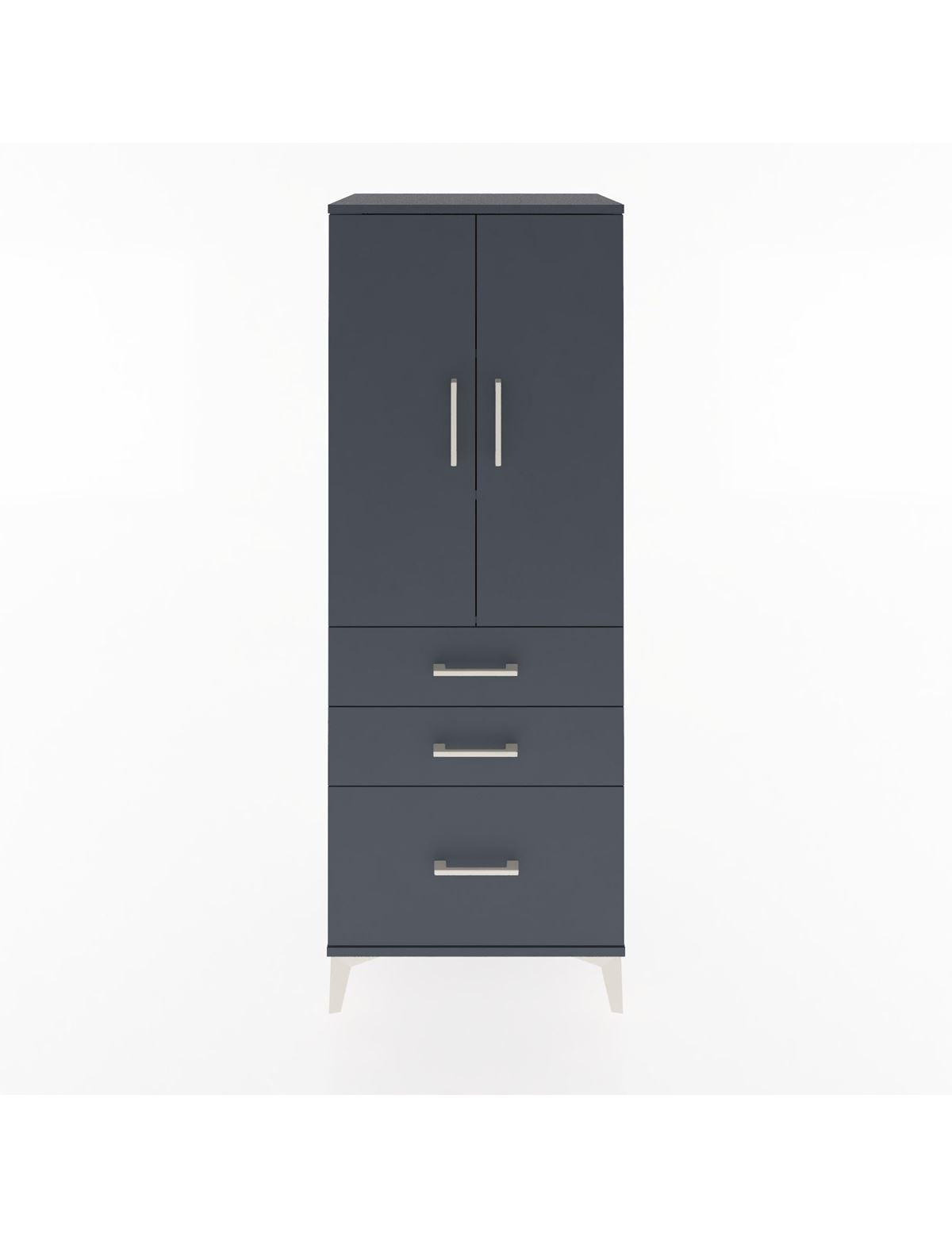 Hyperion Dolap 3 Raflı 3 Çekmeceli 2 Kapaklı 60x44x163 Antrasit-Antrasit