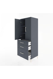 Hyperion Dolap 3 Raflı 3 Çekmeceli 2 Kapaklı 60x44x163 Antrasit-Antrasit