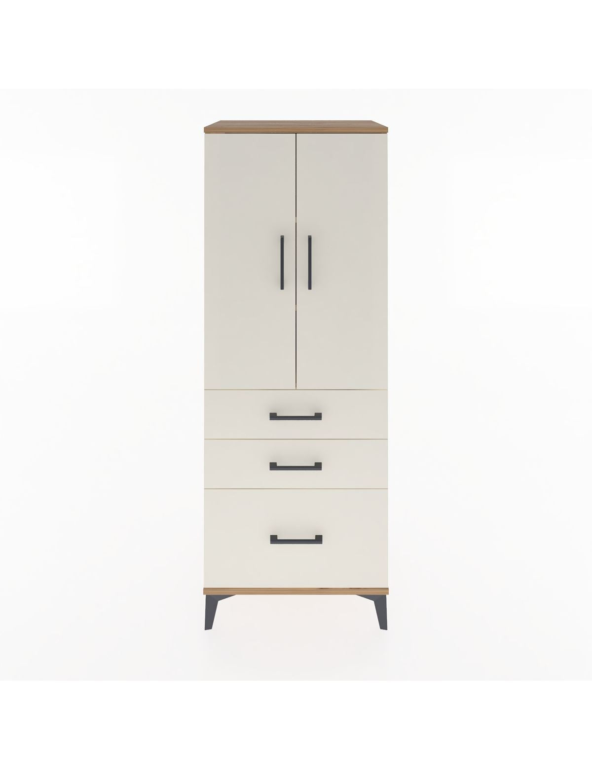 Hyperion Dolap 3 Raflı 3 Çekmeceli 2 Kapaklı 60x44x163 Çam-Aytaşı