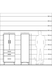 Hyperion Dolap 3 Raflı 3 Çekmeceli 2 Kapaklı 60x44x163 Çam-Aytaşı