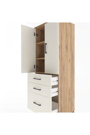 Hyperion Dolap 3 Raflı 3 Çekmeceli 2 Kapaklı 60x44x163 Çam-Aytaşı