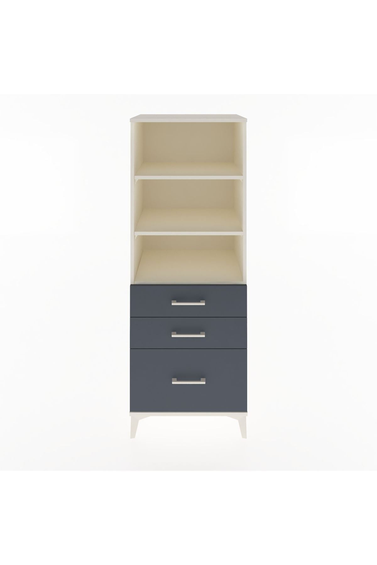 Hyperion Dolap 3 Raflı 3 Çekmeceli 60x44x163 Aytaşı-Antrasit