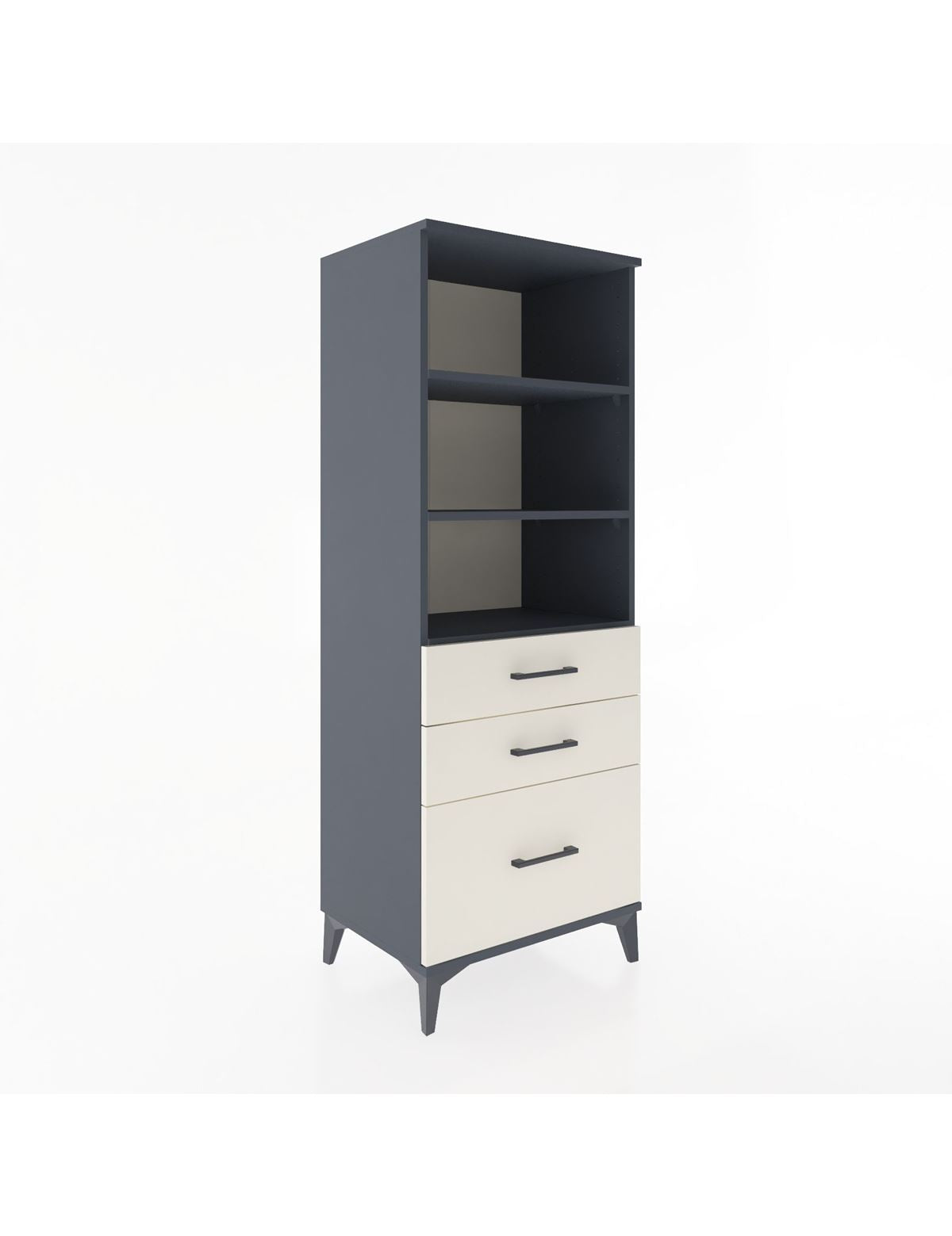 Hyperion Dolap 3 Raflı 3 Çekmeceli 60x44x163 Antrasit-Aytaşı