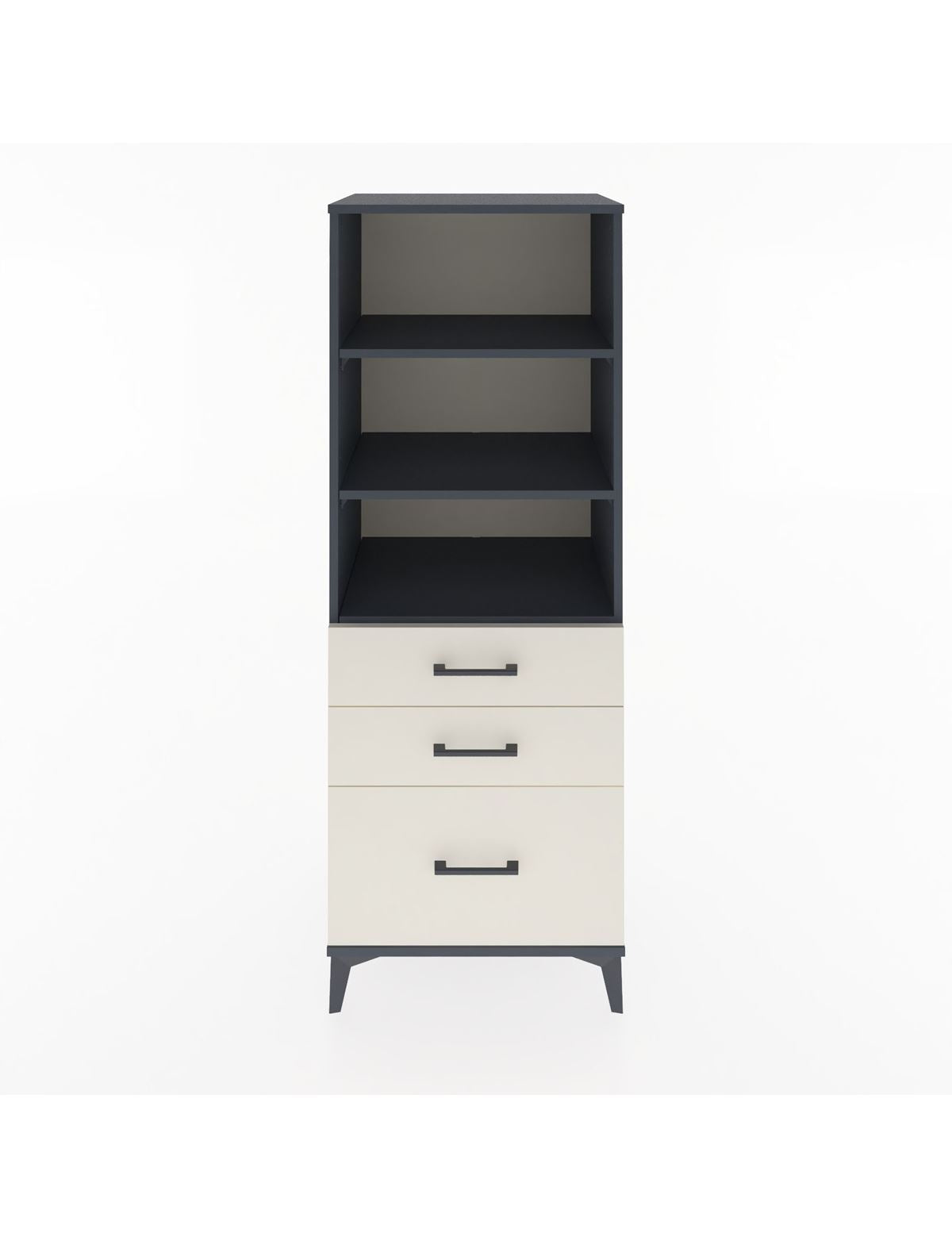 Hyperion Dolap 3 Raflı 3 Çekmeceli 60x44x163 Antrasit-Aytaşı