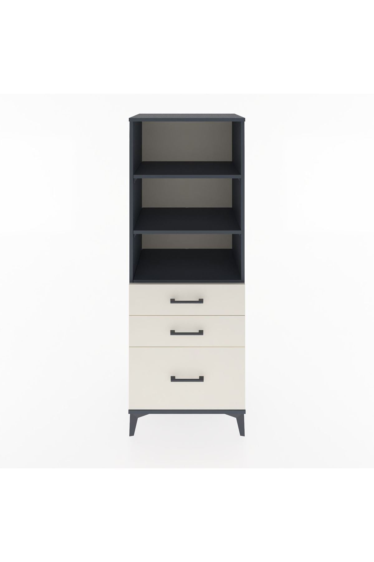 Hyperion Dolap 3 Raflı 3 Çekmeceli 60x44x163 Antrasit-Aytaşı