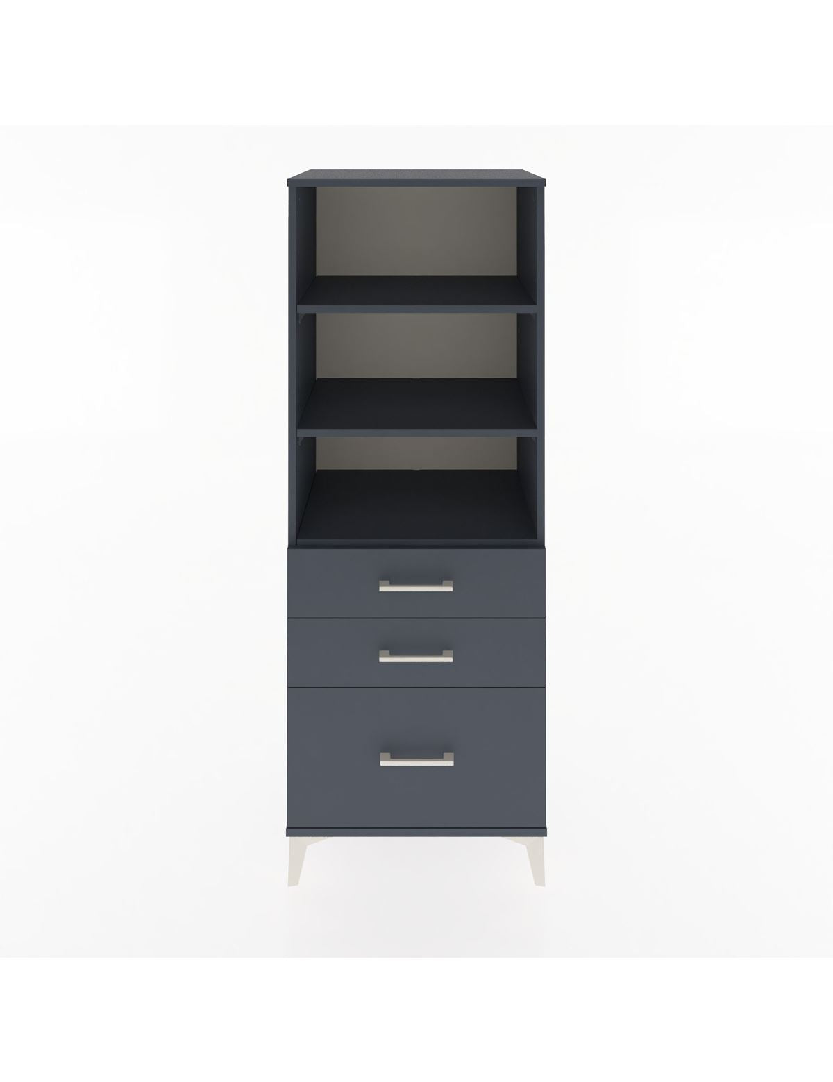 Hyperion Dolap 3 Raflı 3 Çekmeceli 60x44x163 Antrasit-Antrasit