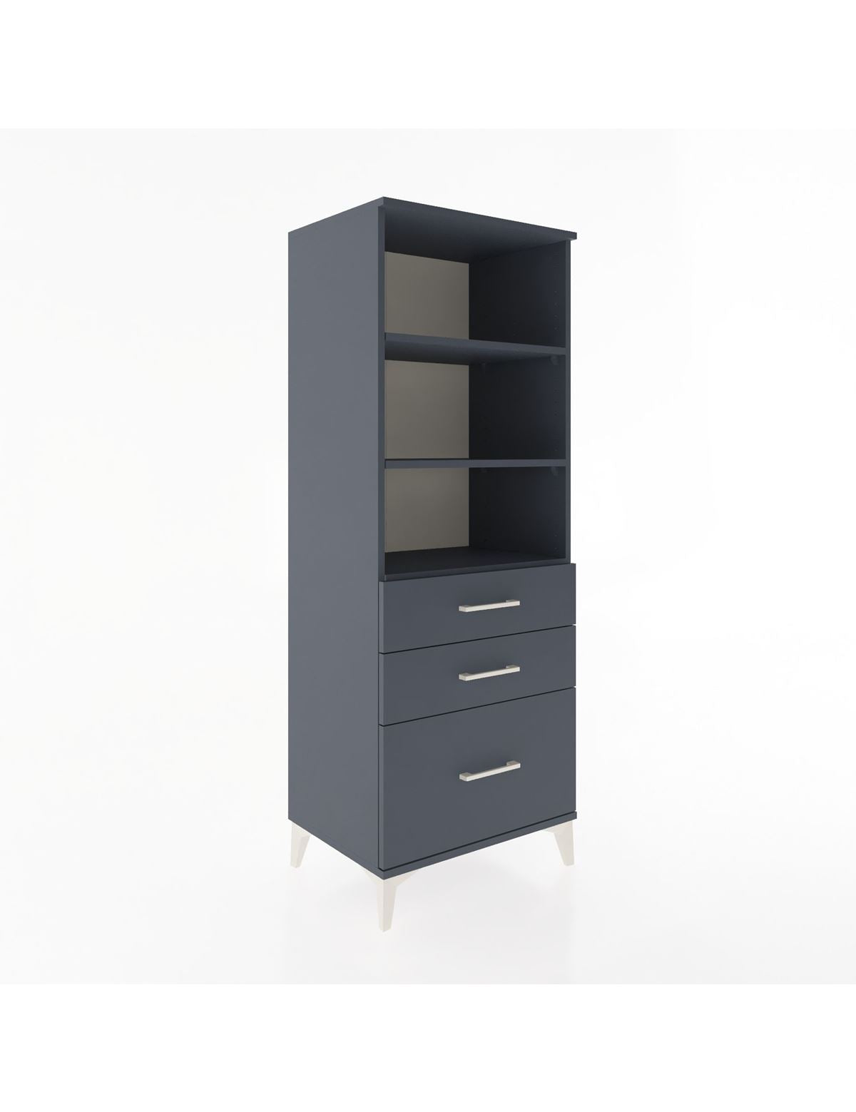 Hyperion Dolap 3 Raflı 3 Çekmeceli 60x44x163 Antrasit-Antrasit