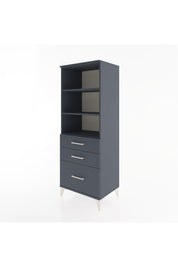 Hyperion Dolap 3 Raflı 3 Çekmeceli 60x44x163 Antrasit-Antrasit