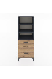 Hyperion Dolap 3 Raflı 3 Çekmeceli 60x44x163 Antrasit-Çam