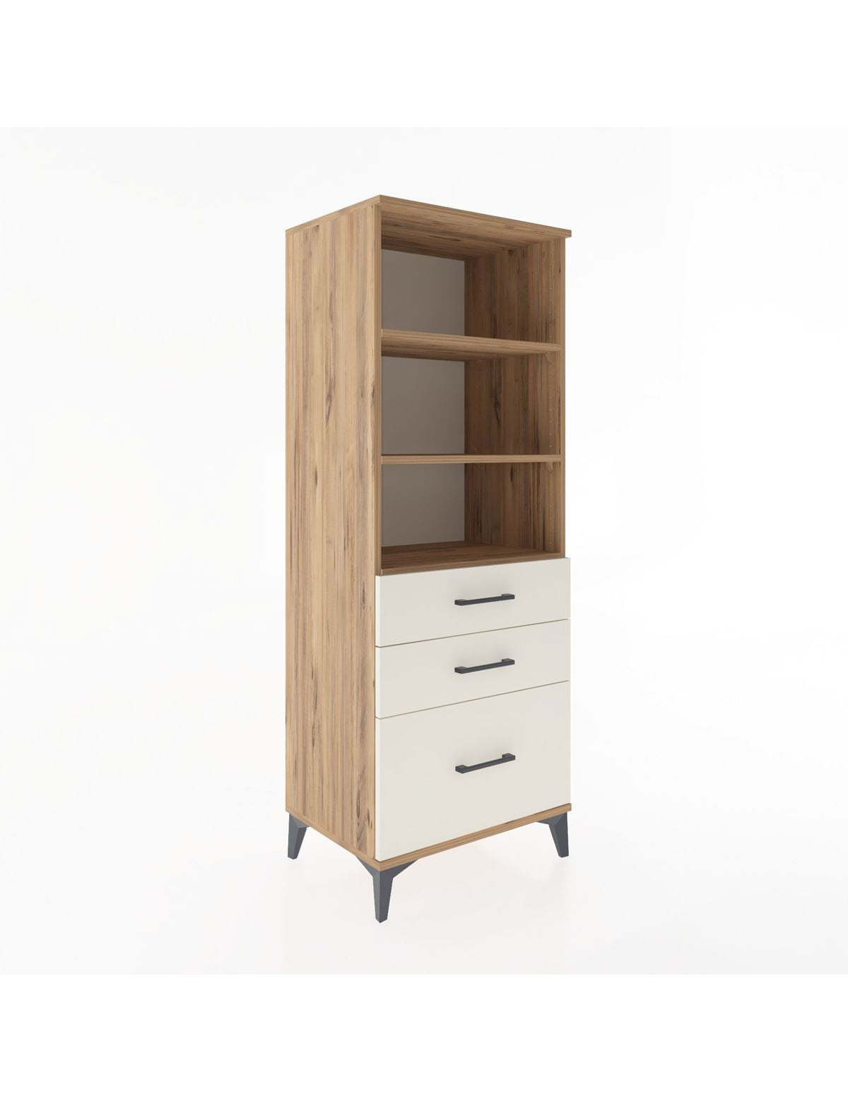 Hyperion Dolap 3 Raflı 3 Çekmeceli 60x44x163 Çam-Aytaşı