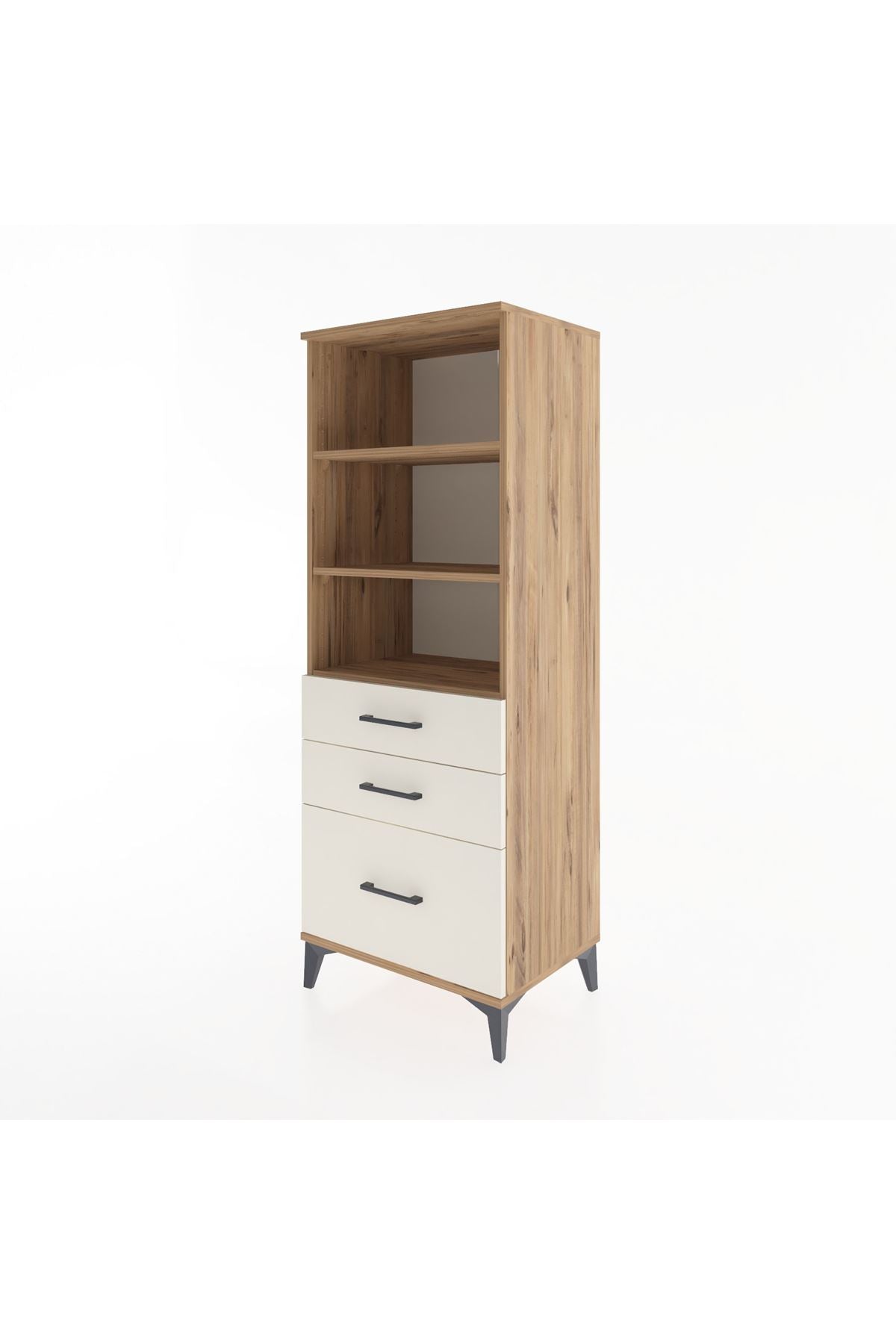 Hyperion Dolap 3 Raflı 3 Çekmeceli 60x44x163 Çam-Aytaşı