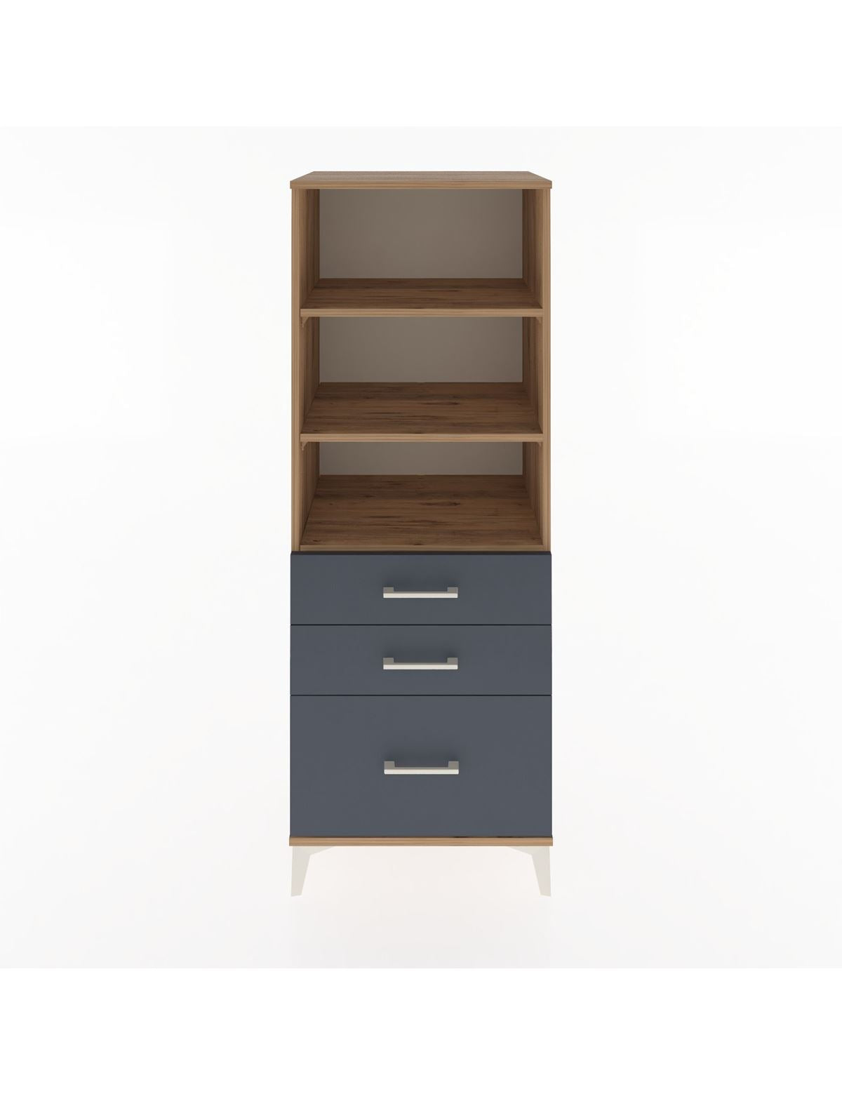 Hyperion Dolap 3 Raflı 3 Çekmeceli 60x44x163 Çam-Antrasit