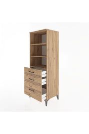 Hyperion Dolap 3 Raflı 3 Çekmeceli 60x44x163 Çam-Çam