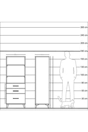 Hyperion Dolap 3 Raflı 3 Çekmeceli 60x44x163 Çam-Çam