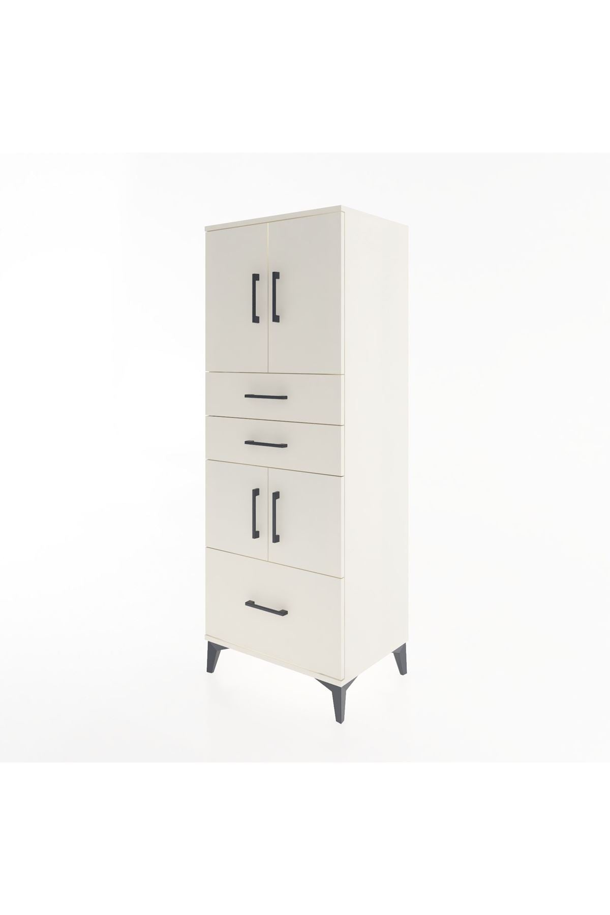 Hyperion Dolap 3 Raflı 3 Çekmeceli 4 Kapaklı 60x44x163 Aytaşı-Aytaşı