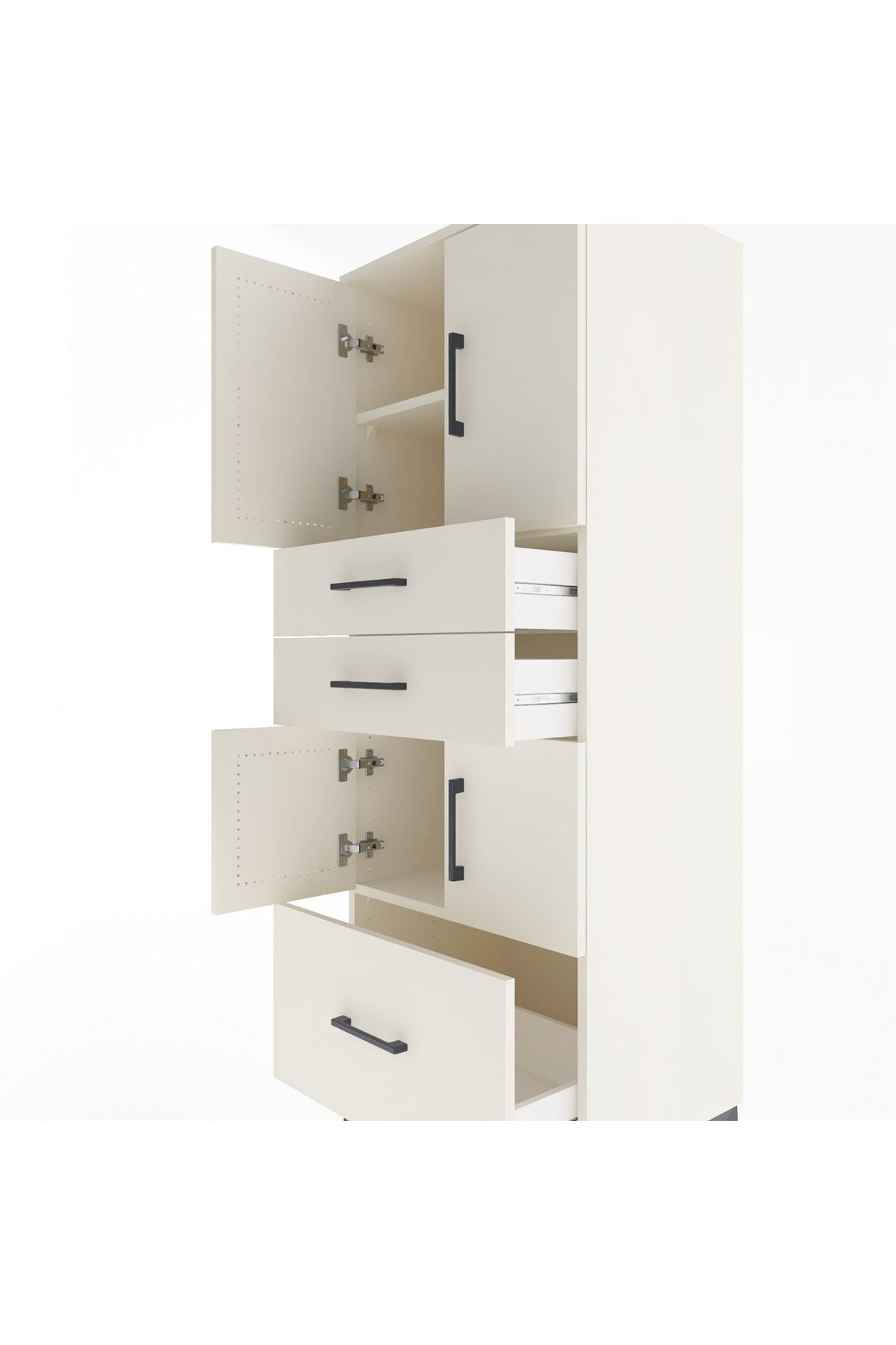 Hyperion Dolap 3 Raflı 3 Çekmeceli 4 Kapaklı 60x44x163 Aytaşı-Aytaşı