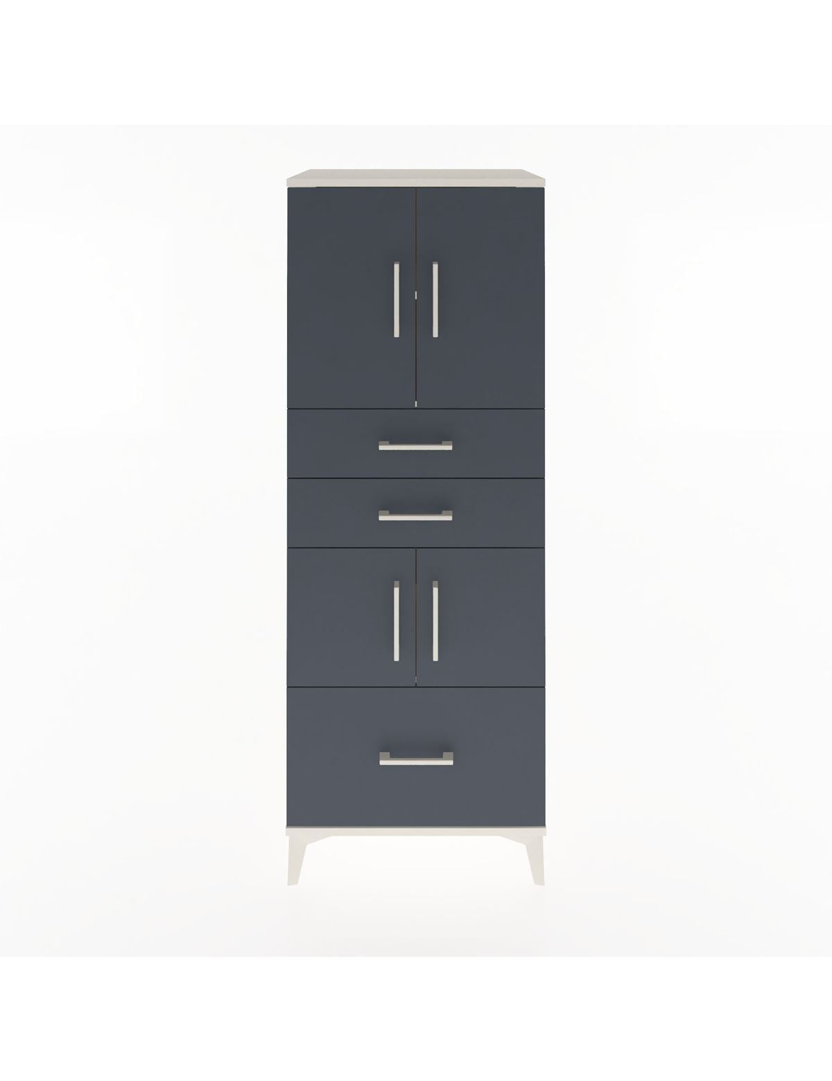 Hyperion Dolap 3 Raflı 3 Çekmeceli 4 Kapaklı 60x44x163 Aytaşı-Antrasit