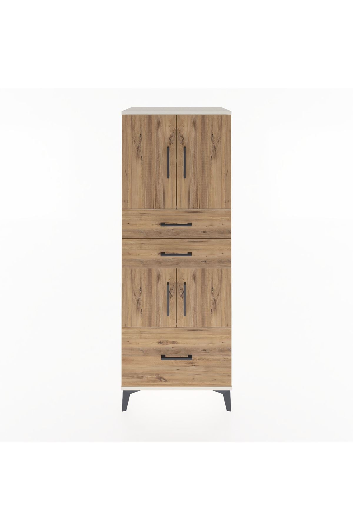 Hyperion Dolap 3 Raflı 3 Çekmeceli 4 Kapaklı 60x44x163 Aytaşı-Çam