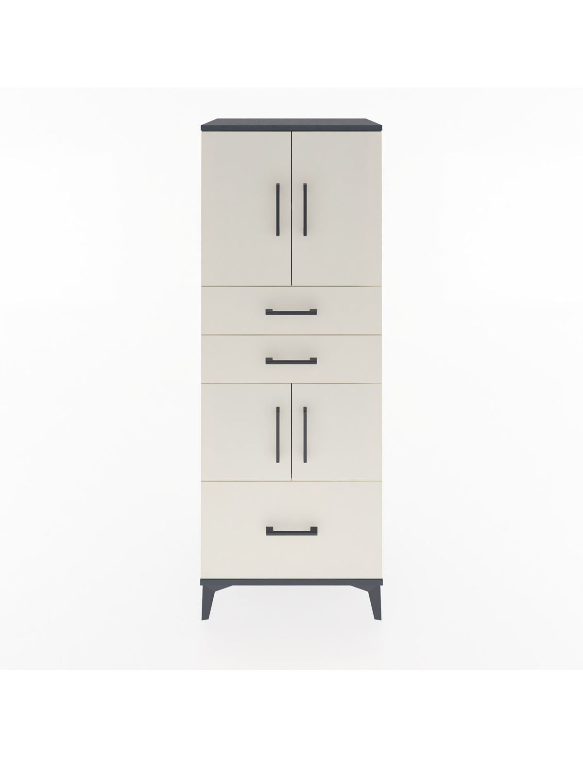 Hyperion Dolap 3 Raflı 3 Çekmeceli 4 Kapaklı 60x44x163 Antrasit-Aytaşı