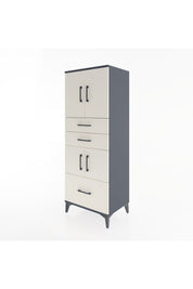 Hyperion Dolap 3 Raflı 3 Çekmeceli 4 Kapaklı 60x44x163 Antrasit-Aytaşı