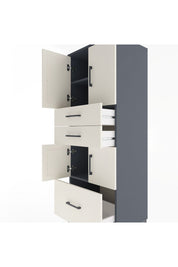 Hyperion Dolap 3 Raflı 3 Çekmeceli 4 Kapaklı 60x44x163 Antrasit-Aytaşı