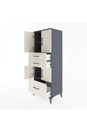 Hyperion Dolap 3 Raflı 3 Çekmeceli 4 Kapaklı 60x44x163 Antrasit-Aytaşı