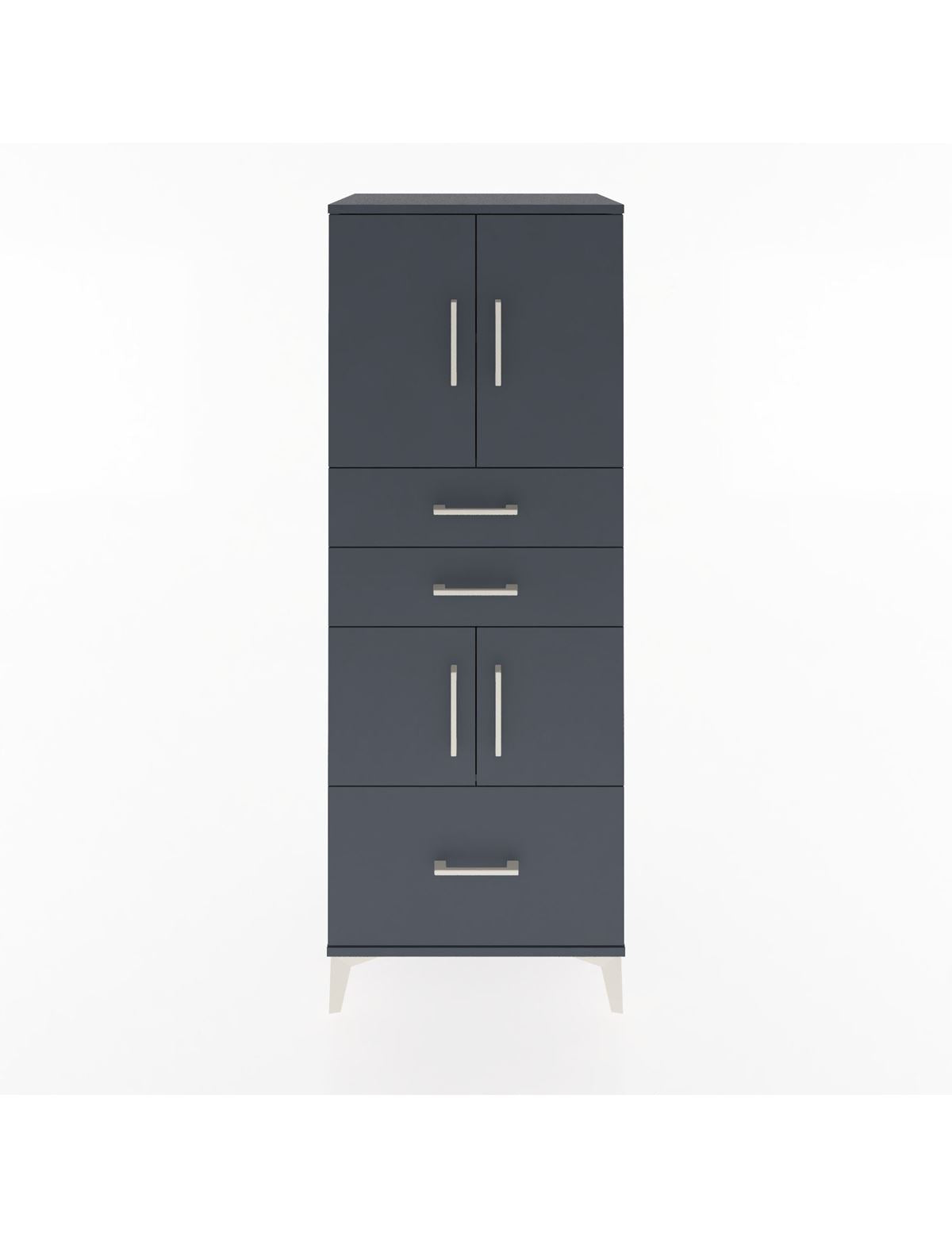 Hyperion Dolap 3 Raflı 3 Çekmeceli 4 Kapaklı 60x44x163 Antrasit-Antrasit