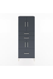 Hyperion Dolap 3 Raflı 3 Çekmeceli 4 Kapaklı 60x44x163 Antrasit-Antrasit