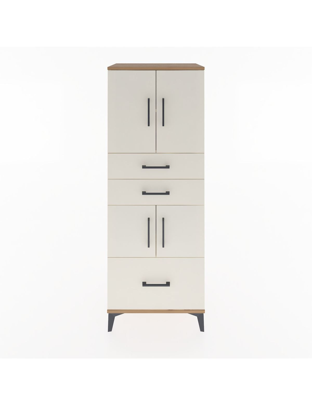 Hyperion Dolap 3 Raflı 3 Çekmeceli 4 Kapaklı 60x44x163 Çam-Aytaşı