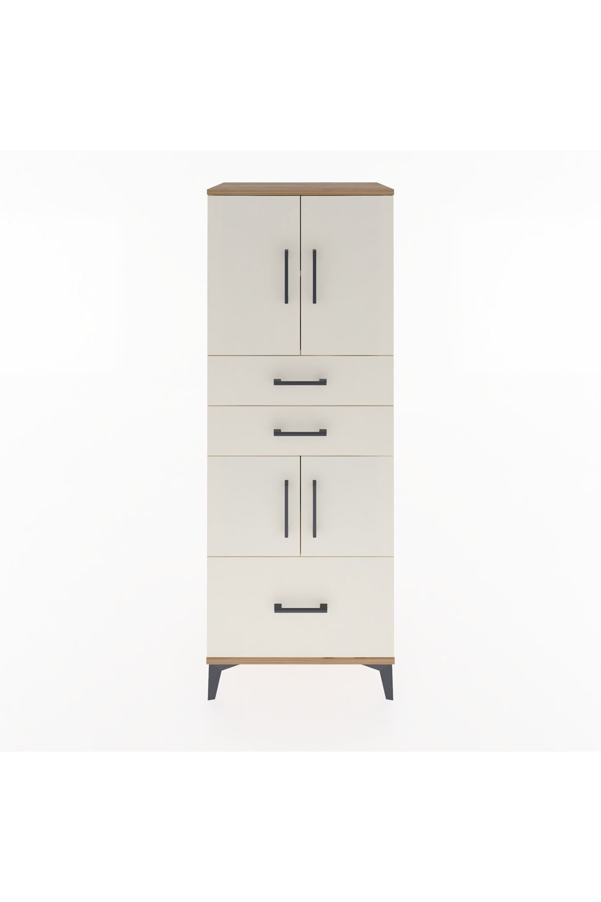 Hyperion Dolap 3 Raflı 3 Çekmeceli 4 Kapaklı 60x44x163 Çam-Aytaşı